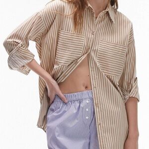 Topshop Striped Button Down
